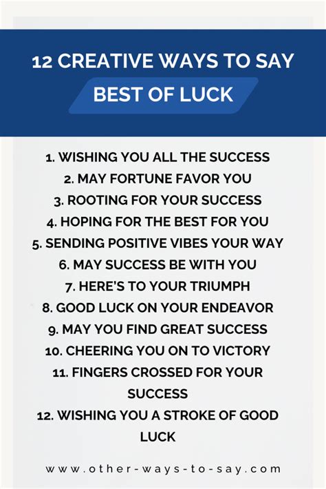 12 Creative Ways to Say “Best of Luck”.
